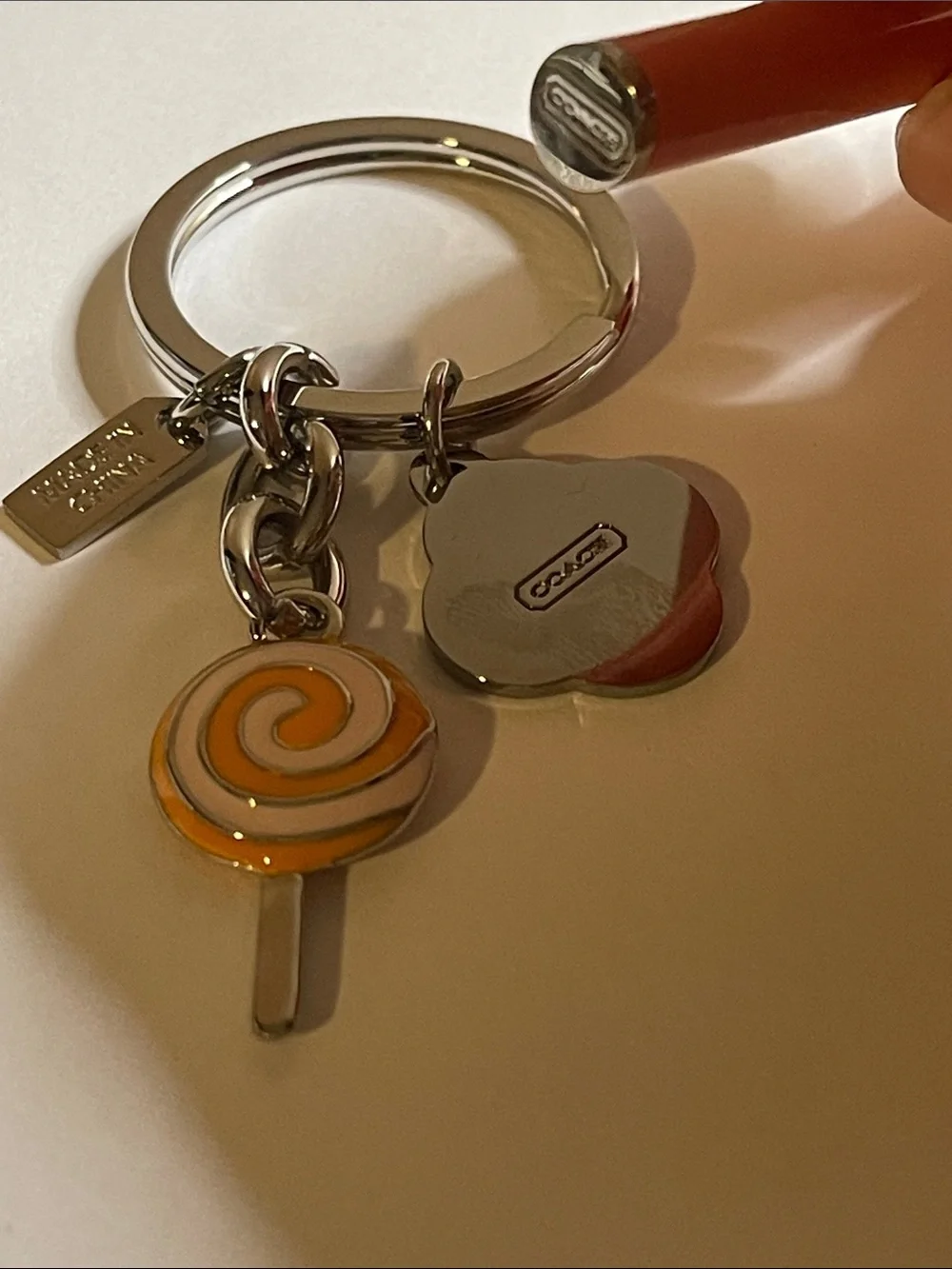 Coach Lollipop Enamel Keychain and Coach Pen